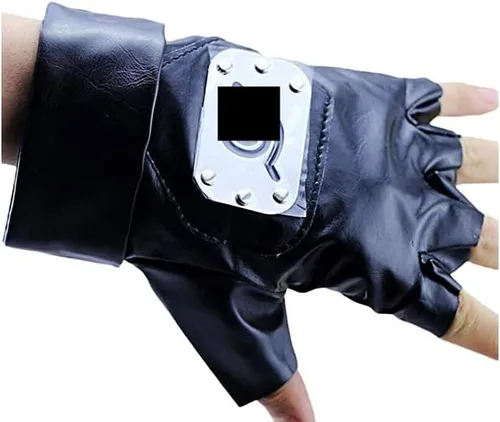 Miniatura 2 de Guantes Ninja Leaf Village Cosplay Anime Ninja Accesorios, Negro