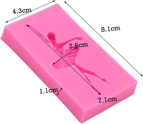 Miniatura 9 de 3pc chica bailarina, herramientas de maquillaje, labios boca silicona chocolate molde pastel decoración herramientas Fondant Sugarcraft moldes