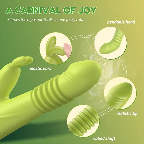 Miniatura 2 de Consoladore Vibrador de conejo de empuje - Consoladores Vibradores de empuje para mujeres, Juguetes sexuales, Juguetes sexuales para mujeres