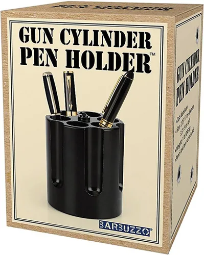 Miniatura 5 de Barbuzzo - Portalápices y lápices de cañón para pistola con peso de papel, color negro – Bloquea y carga tus lápices y bolígrafos favoritos en tu
