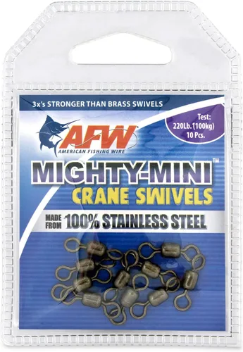 Miniatura 13 de American Fishing Wire Mighty Mini grúa giratoria, línea de pesca esencial, equipo de pesca compacto, giro de agua salada, giro de acero inoxidable