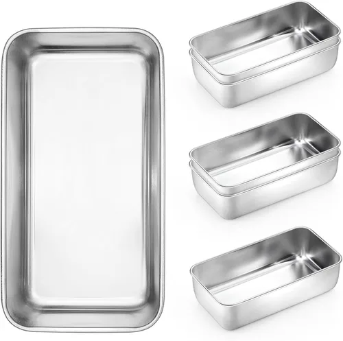 Miniatura 22 de Onader Molde para pan para hornear, sartén profunda de acero inoxidable de 9 x 5 pulgadas