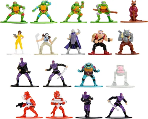 Figuras de Teenage Mutant Ninja Turtles de 1.65 pulgadas, Serie 1, Paquete de 18 Figuras de Metal Fundido, Juguetes para Niños y Adultos
