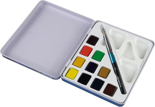 Miniatura 12 de Daler Rowney Daler-Rowney Aquafine - Juego de estudio de acuarela de 48 piezas - Juego de pintura de acuarela para papel de acuarela y más - Juego