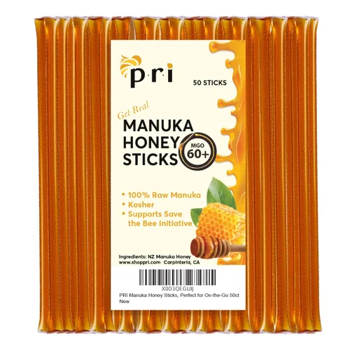 Miniatura 7 de P.R.I Palitos de miel de Manuka, certificado MGO 60+, miel de Manuka cruda de Nueva Zelanda, perfectos para llevar, 10