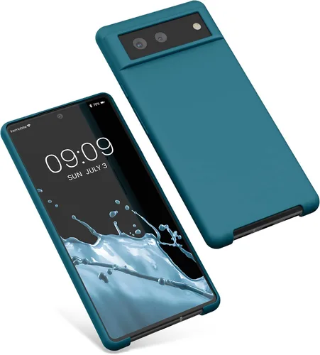 Miniatura 342 de kwmobile Funda Compatible con Google Pixel 6 Pro - Funda de teléfono de silicona TPU con acabado suave - Azul Arrecife