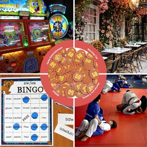 Miniatura 9 de Juego de 100 fichas de póquer – Monedas circulares de plástico de 1.58 pulgadas para juegos y contar, 0.16 oz cada una, accesorios perfectos