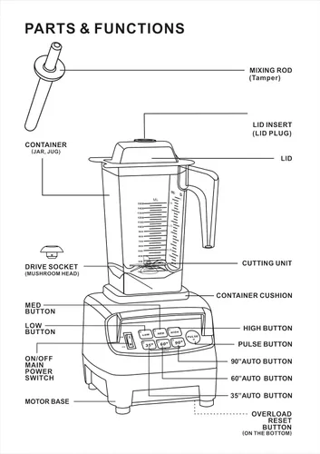 Miniatura 5 de OMNI V Blender 3 HP Heavy Duty Professional, multivelocidad, temporizador, 6 cuchillos