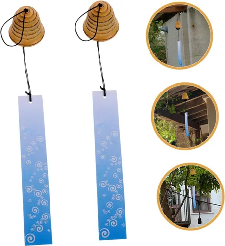 Miniatura 5 de DECHOUS 2Pcs Retro Hanging Wind Chime Pendant Wind Bell Outdoor Garden Courtyard Patio Decor with Relaxing Sound