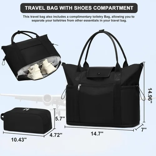 Miniatura 2 de CAMTOP- Bolso de viaje para mujer, de lona, para equipaje de mano