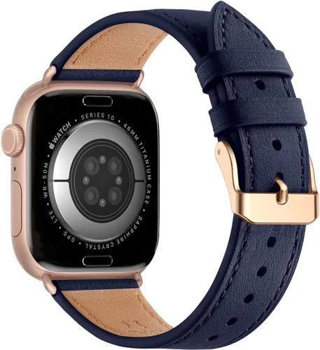 Miniatura 27 de Bestig - Correa compatible para Apple Watch de 38mm, 40mm, correa de repuesto de cuero genuino para iWatch Series 6, SE, 5, 4, 3, 2, 1, Sports &