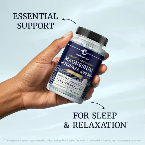 Miniatura 8 de Magnesium Glicinato 400mg Magnesio de Alta Absorción para el Sueño, la Calma, la Relajación Muscular, el Corazón, el Soporte Óseo y Nervioso