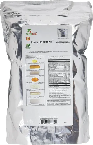 Vital Bulk Daily Health Kit Paquete de multivitaminas y minerales caja de 30 unidades - Multivitamínico para hombres y mujeres - Contiene vitamina C