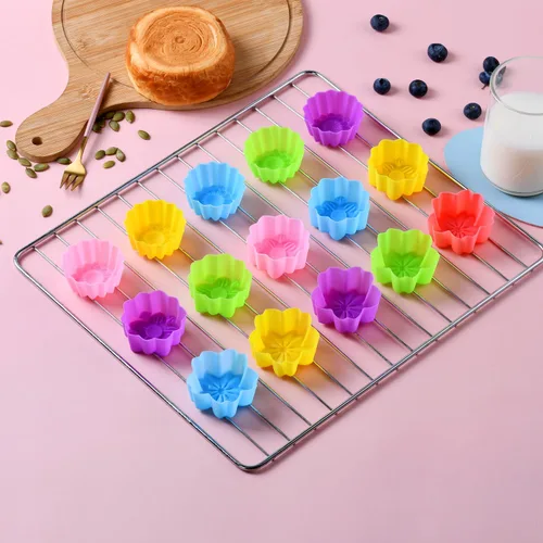 Miniatura 7 de Vasos de silicona reutilizables para hornear, forros de silicona de tamaño mini de 2 pulgadas para hornear, forros reutilizables para muffins