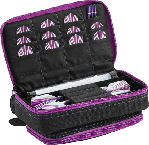 Miniatura 19 de Casemaster Plazma Plus, 3 dardos para dardos suaves y de acero con bolsillo frontal grande para dispositivos móviles, tubo de almacenamiento Negro