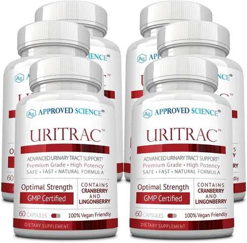 Approved Science® Uritrac™ - Soporte UTI - Arándano, D-manosa, arándano rojo, vegano - 60 cápsulas por botella - Paquete de 6