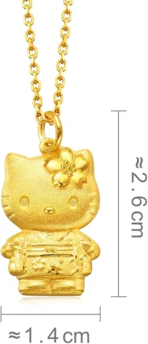 Miniatura 7 de CHOW SANG SANG Sanrio - Colgante de oro macizo 999.9 de 24 quilates Hello Kitty en Japón para mujeres y niñas 54487P (no incluye el collar), Metal