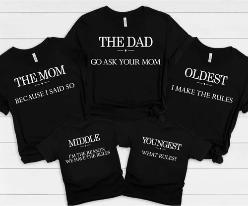 Miniatura 3 de Camisa a juego con texto en inglés Ask Your Mom, la más joven, media y más vieja, trajes familiares a juego, camiseta familiar de campamento