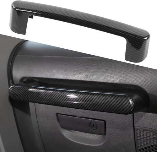 Cubierta de Marco de Agarre del Asiento del Pasajero para Jeep Wrangler JK JKU 2007-2010 (Fibra de Carbono)