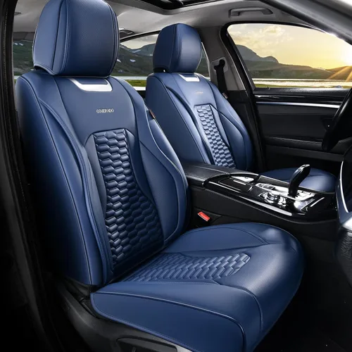 Miniatura 26 de Coverado Juego completo de fundas de asiento de automóvil, fundas rojas para asientos delanteros y traseros, de piel de napa impermeable, cojín