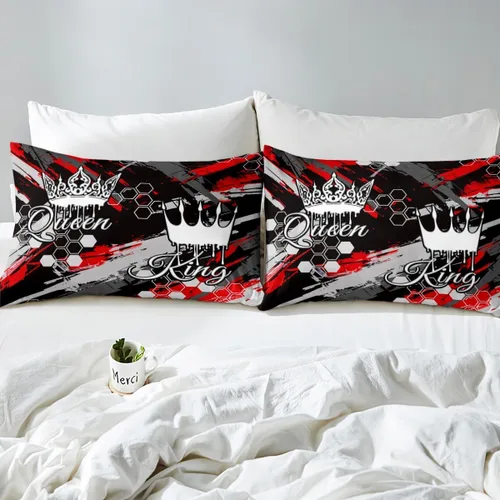 Miniatura 6 de jejeloiu Juego de ropa de cama Queen y King, juego de edredón de panal para niños, niñas, adolescentes, decoración de habitación, edredón Multi 07