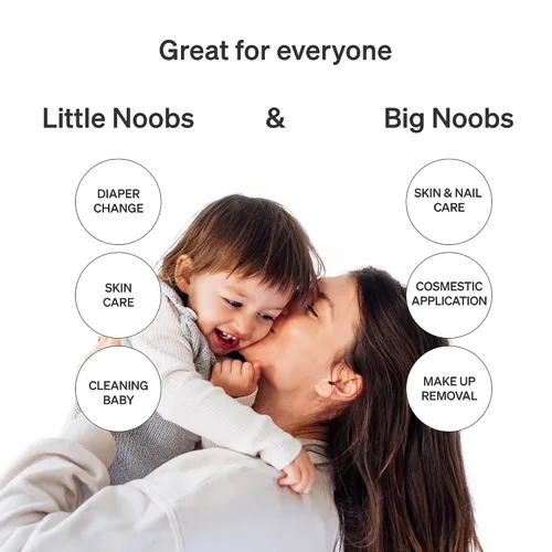 Miniatura 6 de LoveNoobs - Almohadillas de algodón para bebé para cambio de pañales, 360 unidades, ultra suaves, 100% algodón orgánico, extra grandes, para piel