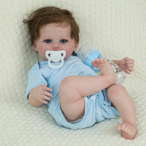Miniatura 2 de SCOM Muñecas Reborn Baby Niño Meadow de 18 pulgadas – Recién nacido realista, cuerpo de tela suave con peso, adorable muñeca de la vida real posable