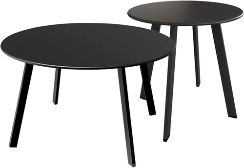 Miniatura 13 de Mesa redonda para café de acero Grand Patio para patio, mesa auxiliar grande resistente a la intemperie para exteriores, color negro