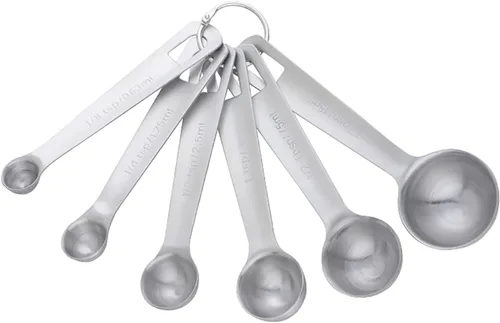 Miniatura 9 de Meisha - Juego de 6 cucharas medidoras de acero inoxidable de alta calidad, juego de herramientas de medición de cocina de metal de alta calidad