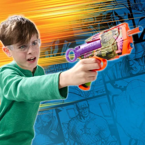 Miniatura 15 de Nerf Marvel Hulk Dart Blaster 4 dardos de espuma Nerf N1 Diseños de piel inspirados en Hulk Regalos para llenar calcetines navideños