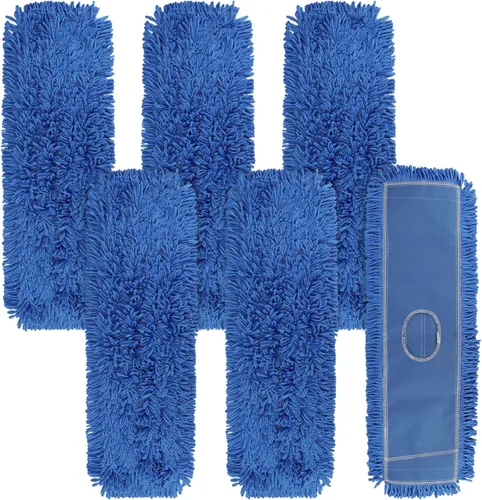 Miniatura 12 de Cabezal de trapeador de polvo de 36 pulgadas: repuesto de cabeza de trapeador comercial lavable mediano y repuesto de limpieza azul