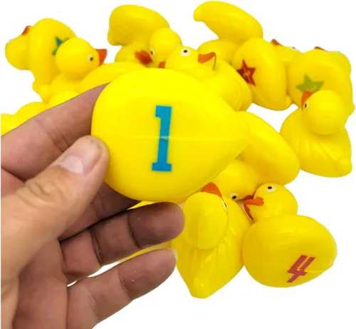 Juego flotante a juego con peso de patitos amarillos (paquete de 20) Flotador de estanque de patos de plástico. (2.75 pulgadas) Divertido juguete de