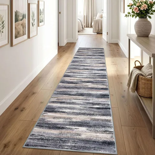Miniatura 12 de Alfombra de pasillo moderna Lansny 2 x 6 pulgadas, alfombra de cocina lavable verde mostaza multicolor, alfombra antideslizante suave para pasillo