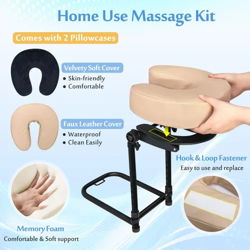 Miniatura 2 de AOSSA Reposacabezas de masaje para cama y soporte para colchón, kit de masaje para el hogar, cojín facial para masaje boca abajo, reposacabezas