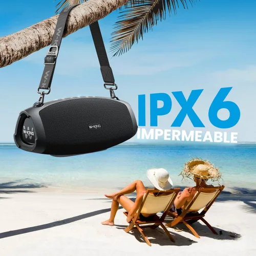 Miniatura 4 de W-KING Altavoz Bluetooth Potente, Altavoces Portátiles Bluetooth Inalámbricos de 120W Máximo, IPX6 Impermeable Altavoz Grande para Fiestas al Aire