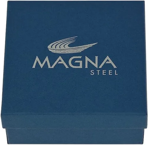 Miniatura 6 de Magna Steel Pulsera trenzada de cuero genuino para hombre con cierre magnético