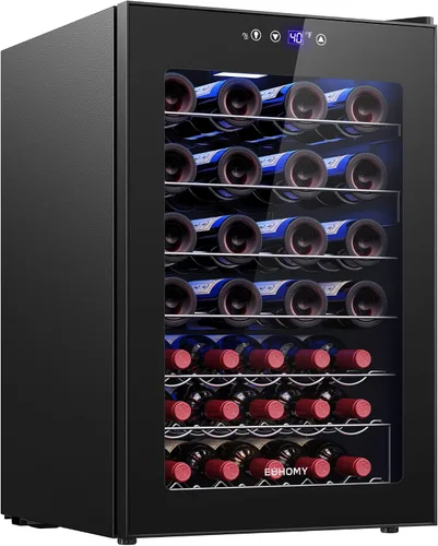 Miniatura 10 de EUHOMY 16 Bottle Wine Cooler Refrigerator, Compressor Wine Fridge with Glass Door, Freestanding Wine Cellar with Digital Temp Control & LED Light