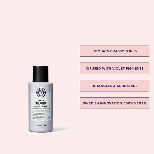 Miniatura 2 de Maria Nila Sheer Silver, Silver/Purple Conditioner, Neutralizes Brassy Yellow/Golden Shades in Blonde, White & Grey Hairs, Violet Pigments Gives