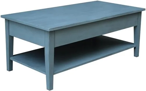 Miniatura 6 de IC INTERNATIONAL CONCEPTS Mesa de centro de madera azul Spencer