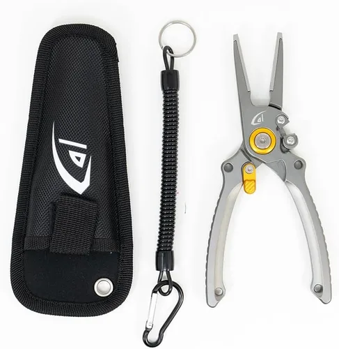 Miniatura 10 de danco Cortador de pesca central de aluminio de 7.5 "con funda, línea de pesca y cortador de alambre, seguro para agua salada, pesca de agua