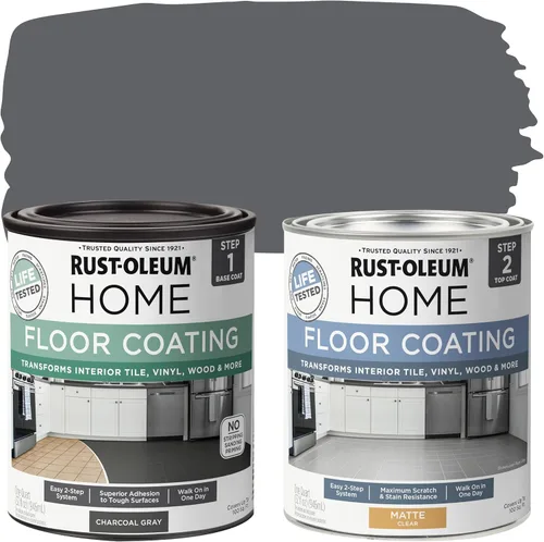 Miniatura 20 de Rust-Oleum 367592 - Kit de revestimiento de suelo para interiores del hogar, gris envejecido mate