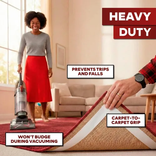 Miniatura 8 de XFasten Cinta adhesiva extra adhesiva para alfombras, 2 pulgadas x 10 yardas, para interiores y exteriores, para suelos y suelos de madera dura