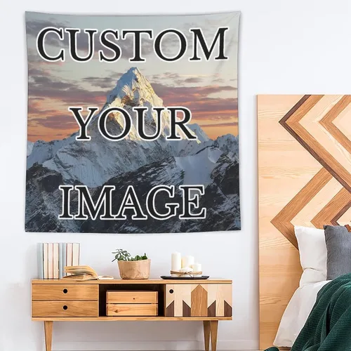 Miniatura 4 de kioskbanks Tapiz personalizado con foto para dormitorio, tapiz de pared personalizado con tu propia imagen, telón de fondo para decoración del hogar