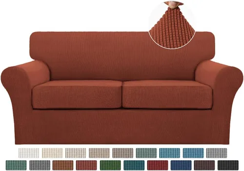 Miniatura 116 de Turquoize 2 fundas para sillas de sala de estar, funda de sofá con fundas de cojín individuales, funda de muebles para sillas (silla, beige biscotti)