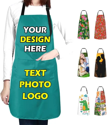 Miniatura 22 de Delantales impermeables personalizados para diseñar tu propia imagen, logotipo, texto, añadir fotos, delantal para cocinar hornear, 33 x 27.5