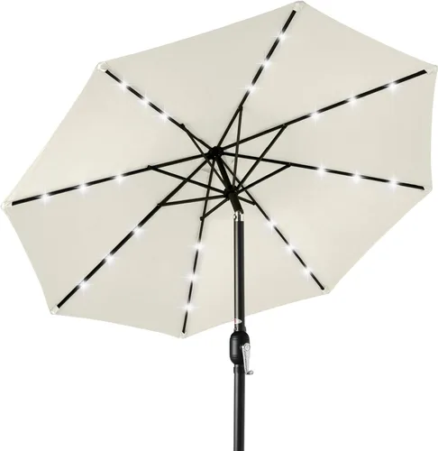 Miniatura 53 de Best Choice Products Solar Polyester LED Lighted Patio Umbrella w/Tilt Adjustment and UV-Resistant Fabric Gris niebla