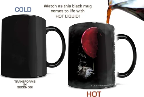 Miniatura 3 de Morphing Mugs IT The Movie – Pennywise the Dancing Clown – You Float Too – Una taza de cerámica sensible al calor que cambia de color de 11 onzas
