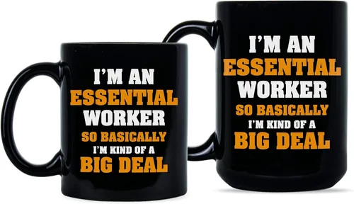 Miniatura 2 de Taza con texto en inglés "Im An Essential Worker