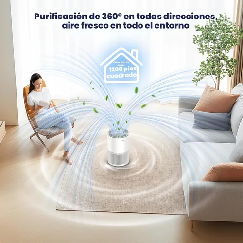 Miniatura 2 de Purificadores de aire para el hogar, habitación grande de hasta 1200 pies cuadrados, purificador de aire LUNINO H13 True HEPA para dormitorio