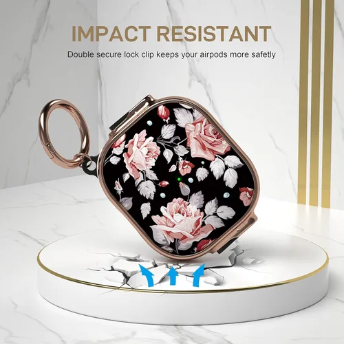 Miniatura 6 de Maxjoy Funda para AirPods 3 con Cerradura, Funda para AirPod 3 con Cerradura de Flores Protectora Rígida para AirPod de 3ª Generación para Mujeres